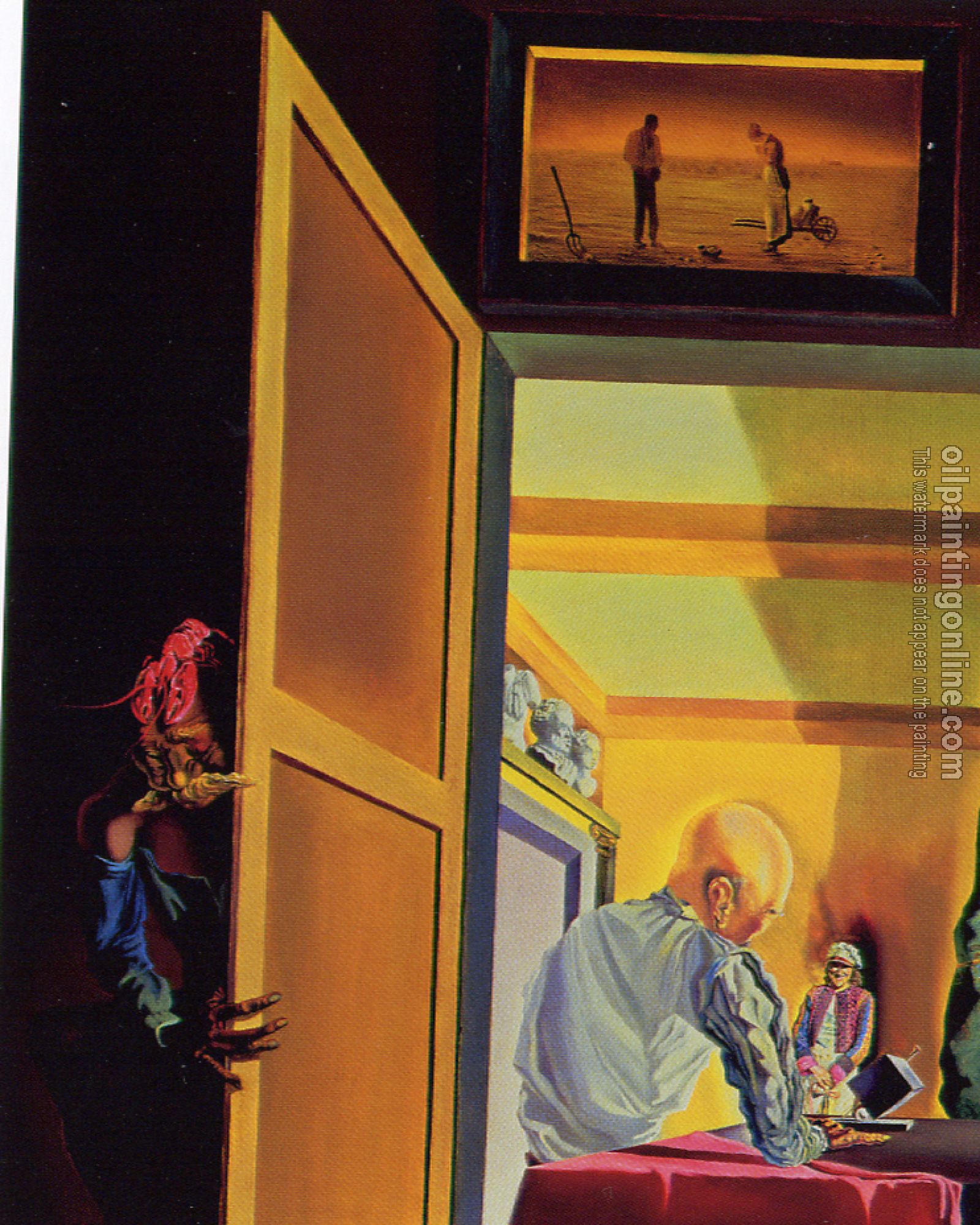 Dali, Salvador - Gala and the Angelus of Millet Preceding the Imminent Arrival of the Conica Anamorphoses